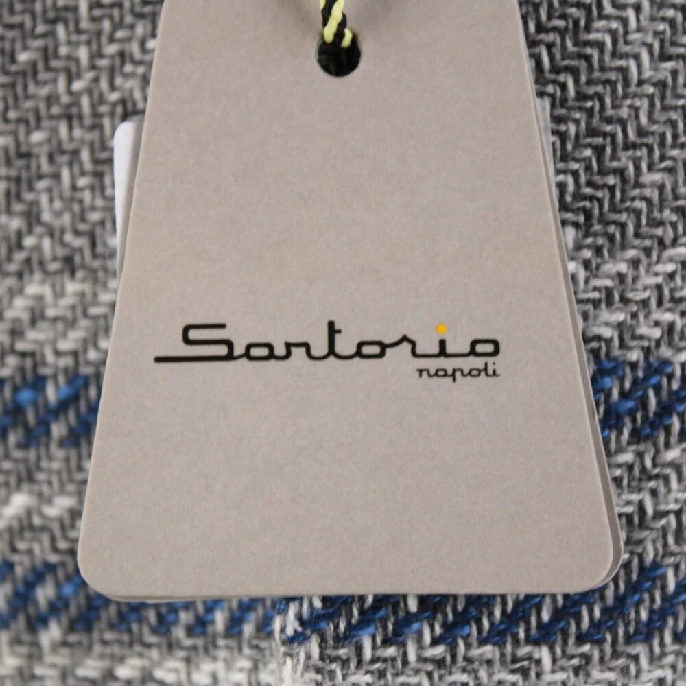Sartorio Kiton NWT Wool Blend Sport Coat Size 48R (38R US) Gray w/ Blue & White